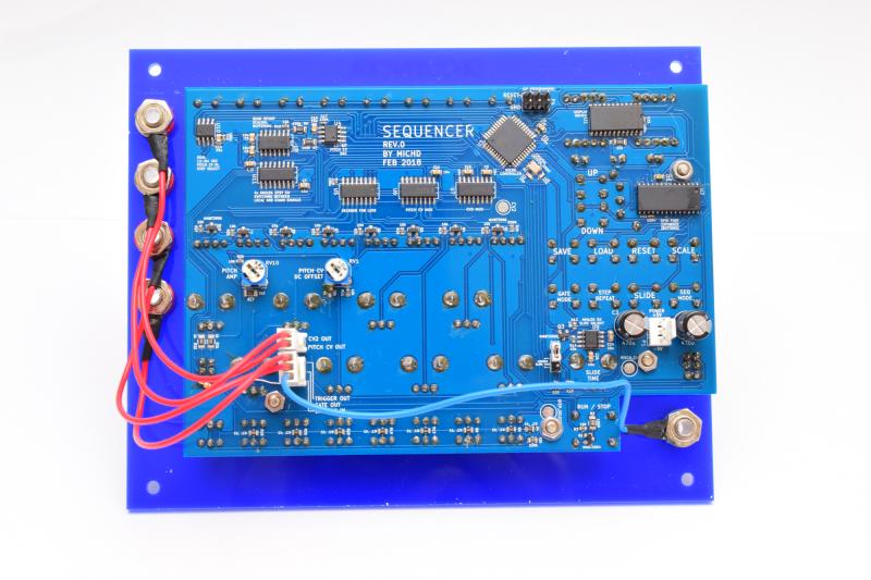 Rear view of the sequencer, showing the component side of the PCB