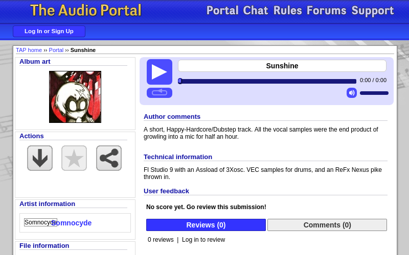 Screenshot of TAP's listen page